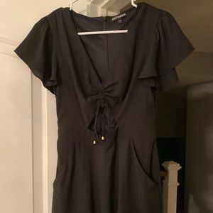 Black Short Romper - Short Sleeves with Pockets